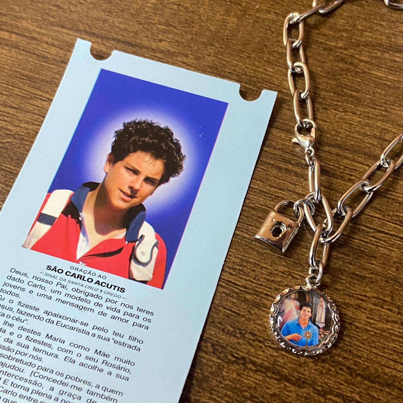 PULSEIRA CADEADO SÃO CARLO ACUTIS NA CARTELA (3 UNIDADES)