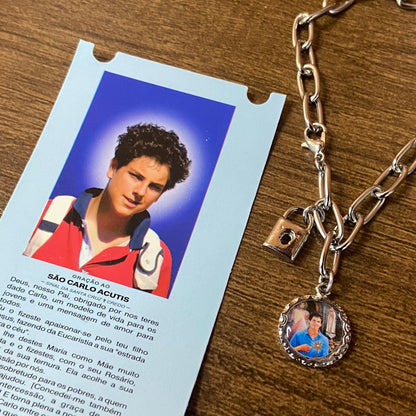 PULSEIRA CADEADO SÃO CARLO ACUTIS NA CARTELA (3 UNIDADES)