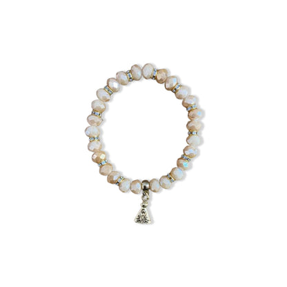 PULSEIRA CRISTAL BEGE NOSSA SENHORA APARECIDA  (06 UNIDADES)