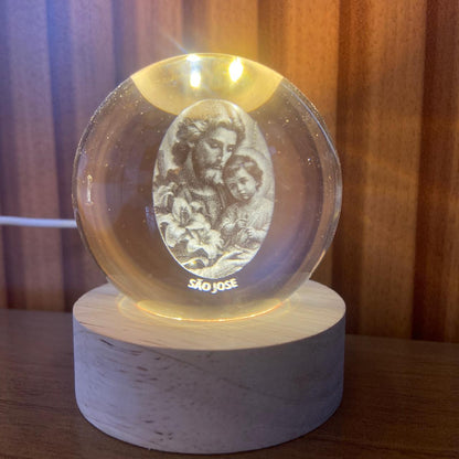 LUMINÁRIA LED BOLA DE VIDRO SÃO JOSÉ (1 UNIDADE)