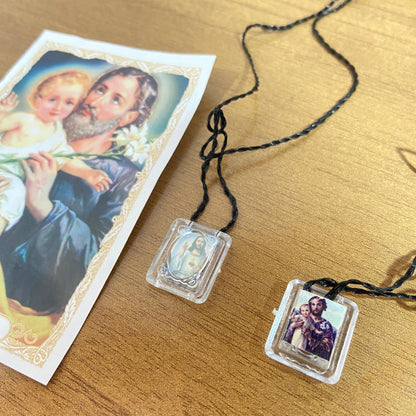 ESCAPULÁRIO CORDINHA SAGRADO CORAÇÃO DE JESUS E SÃO JOSÉ (12 UNIDADES)
