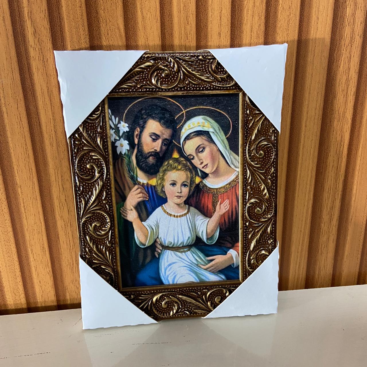 QUADRO COM MOLDURA RESINADO SAGRADA FAMÍLIA 20,5X15,5 (1 UNIDADE)