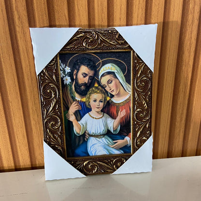 QUADRO COM MOLDURA RESINADO SAGRADA FAMÍLIA 20,5X15,5 (1 UNIDADE)