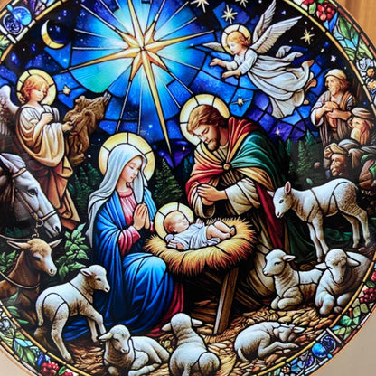 ADORNO DE MESA ACRÍLICO RESINADO PRESÉPIO MOD3 15CM (1 UNIDADE)