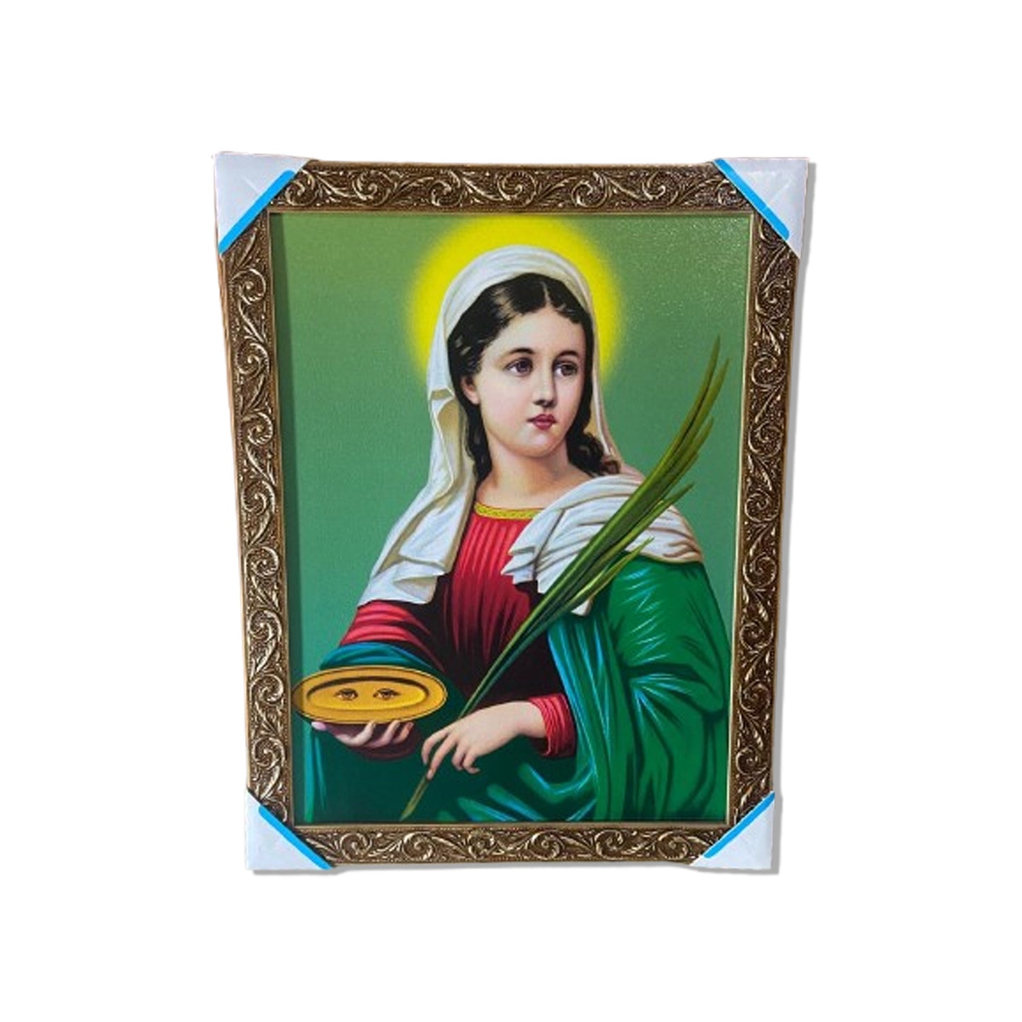 QUADRO COM MOLDURA RESINADO SANTA LUZIA 44CMX34CM (1 UNIDADE)