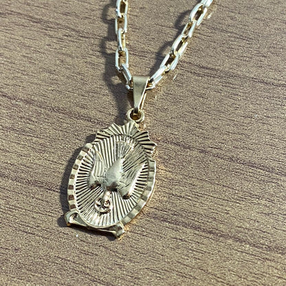 CORRENTE DOURADA DIVINO ESPÍRITO SANTO MOD2 ( 1 UNIDADE)