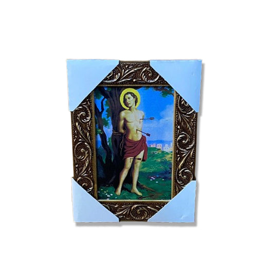 QUADRO COM MOLDURA RESINADO SÃO SEBASTIÃO  20,5X15,5 (1 UNIDADE)