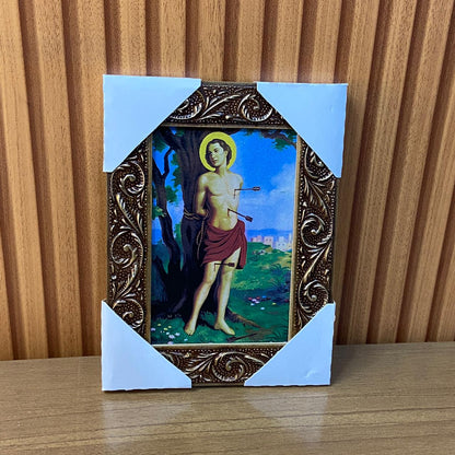 QUADRO COM MOLDURA RESINADO SÃO SEBASTIÃO  20,5X15,5 (1 UNIDADE)