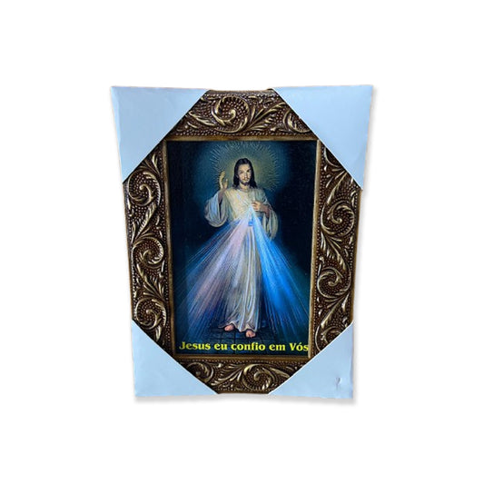 QUADRO COM MOLDURA RESINADO JESUS MISERICORDIOSO  20,5X15,5 (1 UNIDADE)