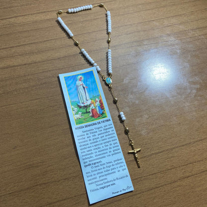 TERÇO PÉROLA NOSSA SENHORA DE FÁTIMA 4MM (1 UNIDADE)