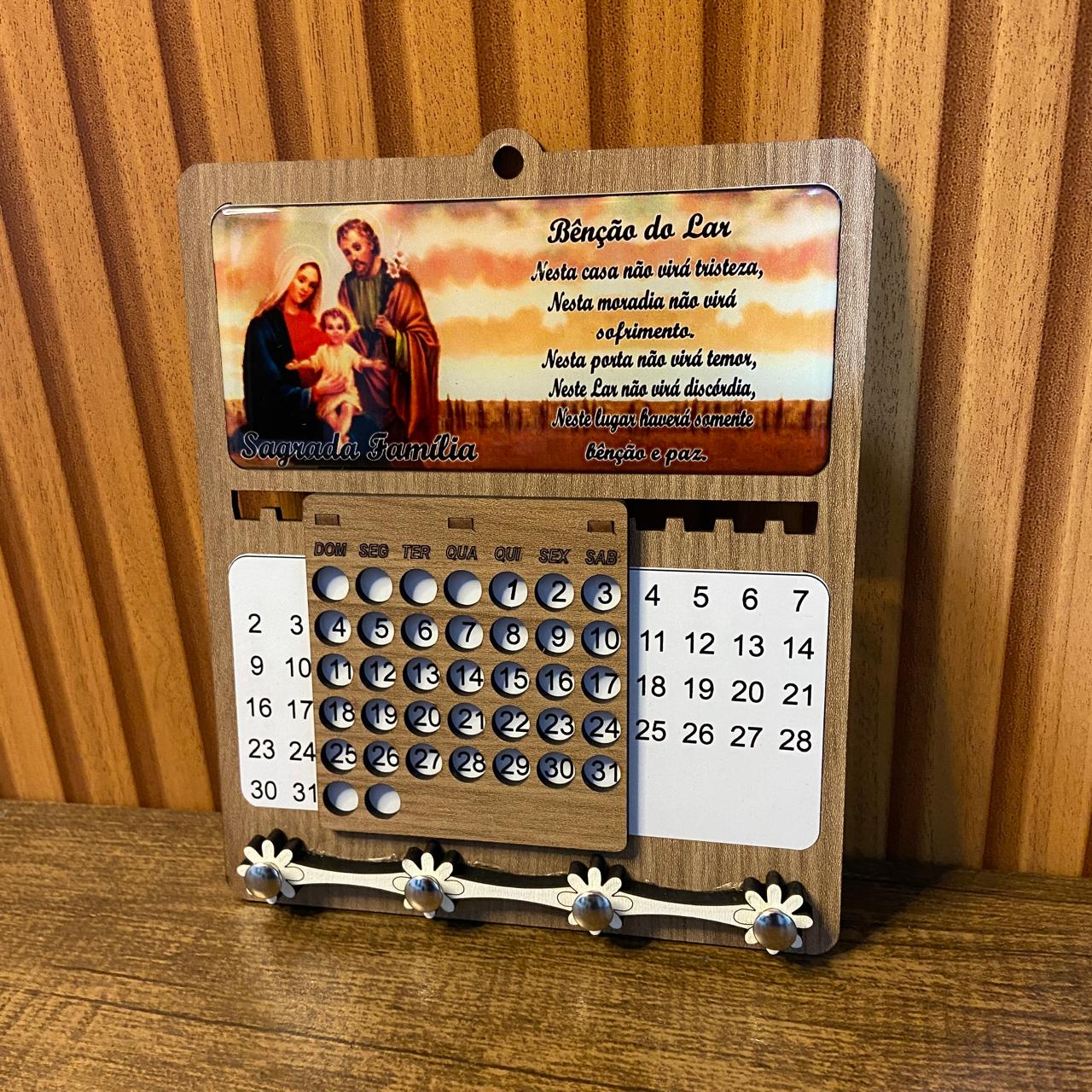 CALENDÁRIO INFINITO SAGRADA FAMÍLIA 18,5X15,5CM (1 UNIDADE)