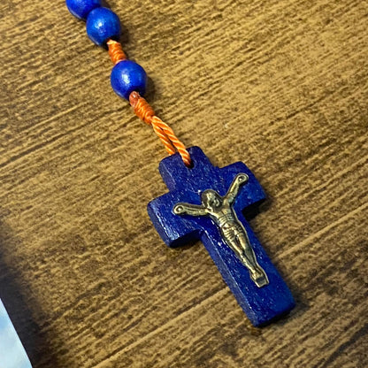 TERÇO DE MADEIRA AZUL NOSSA SENHORA DAS GRAÇAS 06MM (3 UNIDADES)