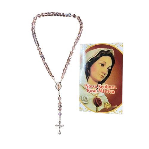 TERÇO CRISTAL ROSA MÍSTICA 8MM (1 UNIDADE)