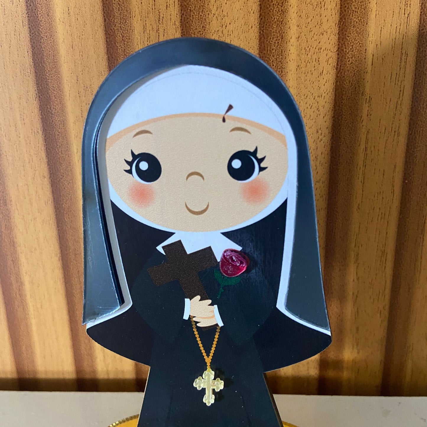 IMAGEM MDF INFANTIL SANTA RITA DE CÁSSIA COM ACRÍLICO 12CM (1 UNIDADE)