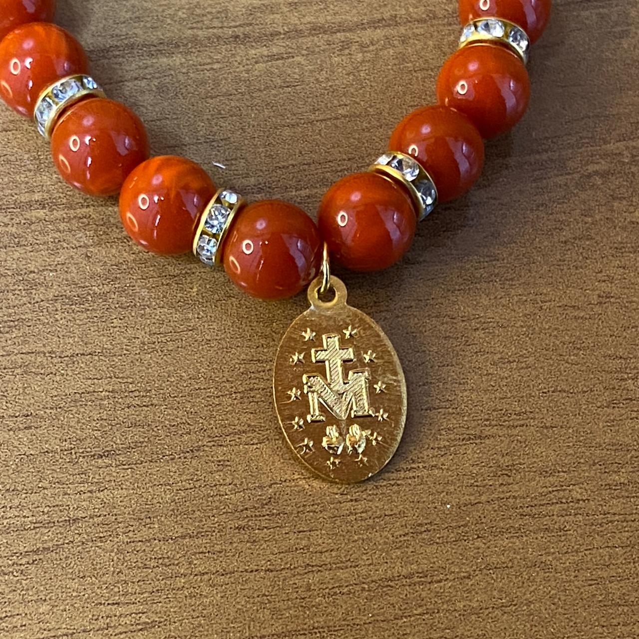 PULSEIRA PÉROLA NOSSA SENHORA DAS GRAÇAS 08MM MOD-2 (03 UNIDADES)