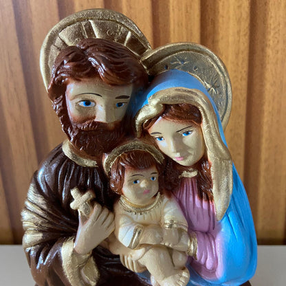 BUSTO DE GESSO SAGRADA FAMÍLIA  13CM (1 UNIDADE)