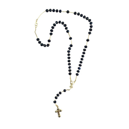 CORRENTE TERÇO CRISTAL NOSSA SENHORA APARECIDA PRETO 04MM  (1 UNIDADE)