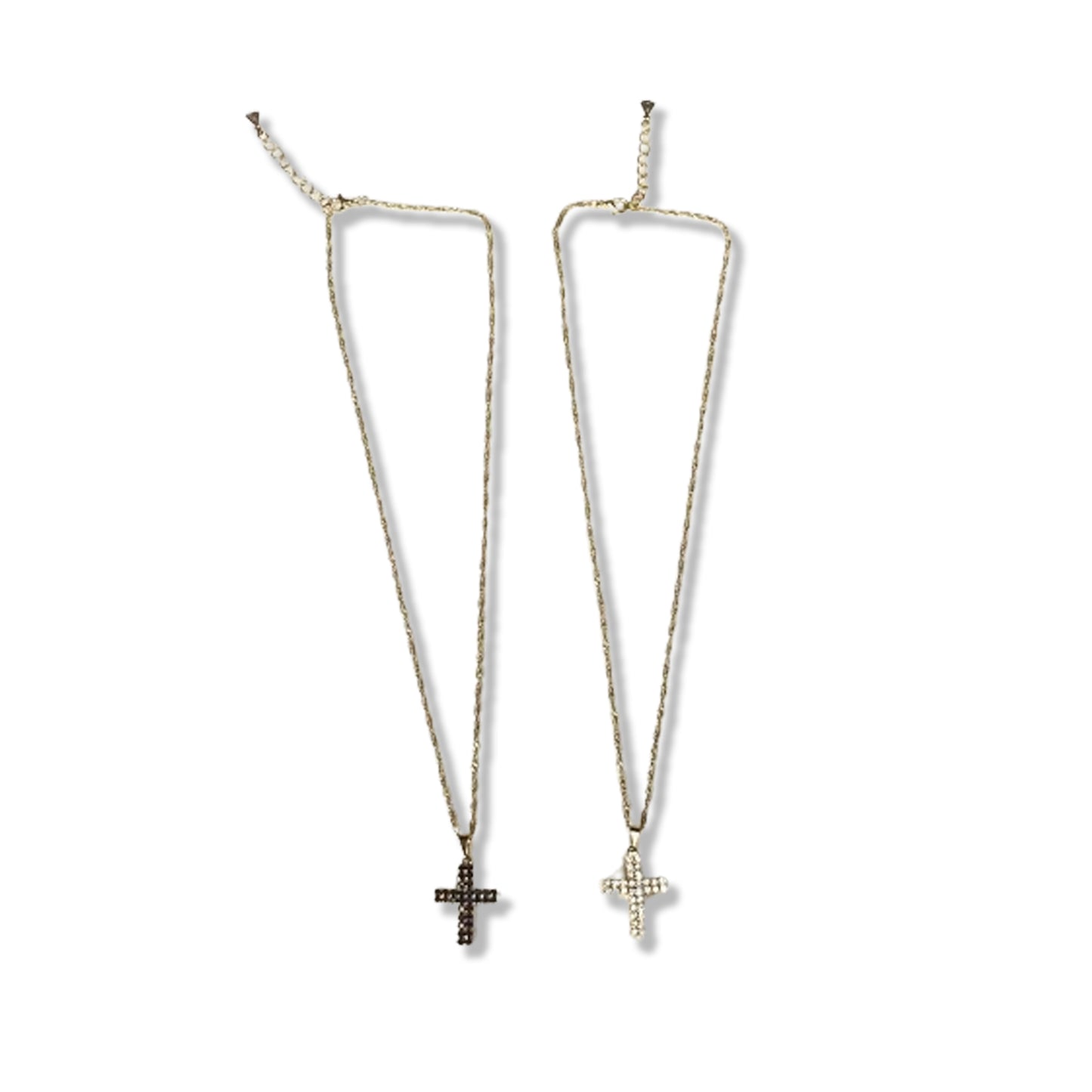 CORRENTE DOURADA CRUZ COM STRASS MOD1 (3 UNIDADES)