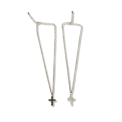 CORRENTE DOURADA CRUZ COM STRASS MOD1 (3 UNIDADES)