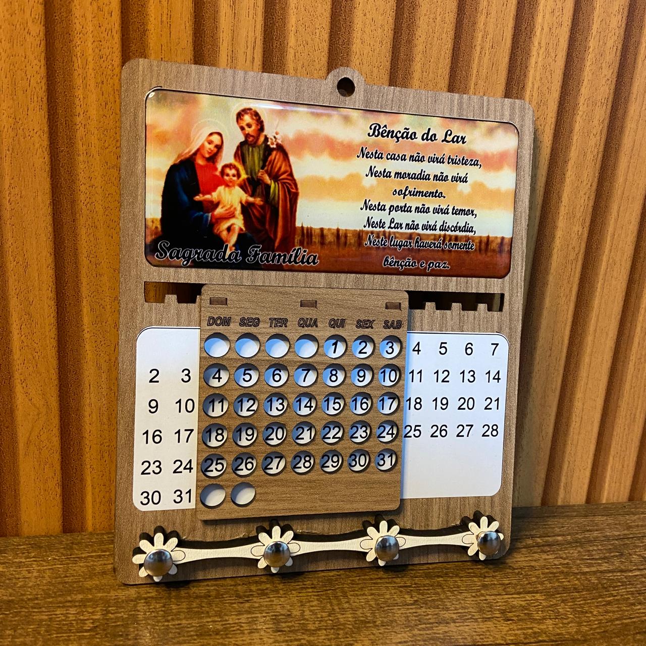CALENDÁRIO INFINITO SAGRADA FAMÍLIA 18,5X15,5CM (1 UNIDADE)