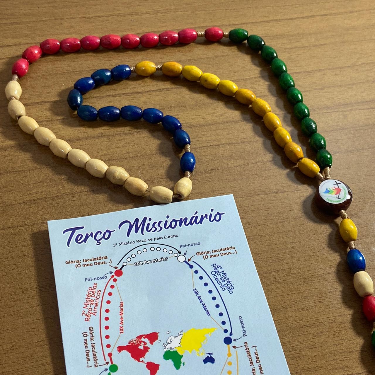 TERÇO DE MADEIRA JUBILEU DA ESPERANÇA 2025 08MM (3 UNIDADES)