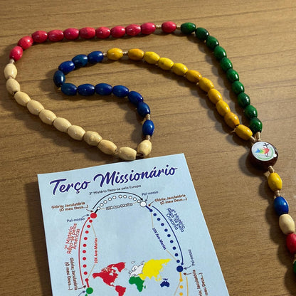 TERÇO DE MADEIRA JUBILEU DA ESPERANÇA 2025 08MM (3 UNIDADES)