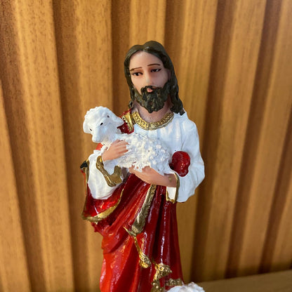 IMAGEM DE RESINA NACIONAL JESUS BOM PASTOR 13CM (1 UNIDADE)