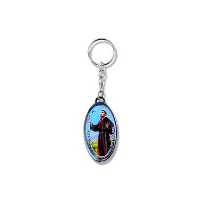 CHAVEIRO METAL OVAL RESINADO SÃO FRANCISCO DE ASSIS (6 UNIDADES)