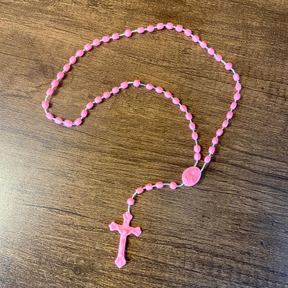 TERÇO ACRÍLICO P ROSA  (12 UNIDADES)