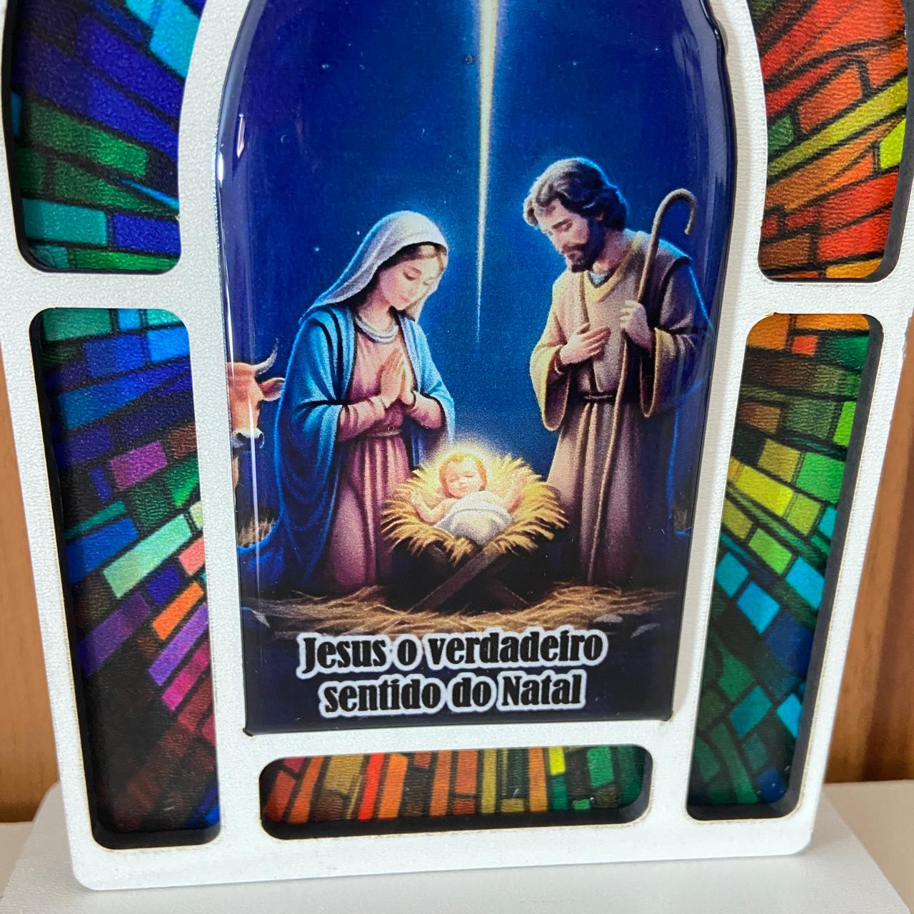 CAPELA MDF VITRAL PRESÉPIO MOD2 18CM (1 UNIDADE)