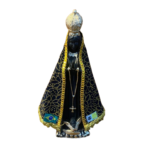 IMAGEM DE GESSO NOSSA SENHORA APARECIDA COM MANTO 22,5CM MOD2 (1 UNIDADE)