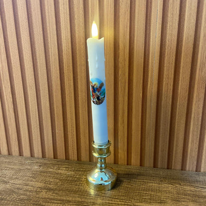 VELA ELETRÔNICA PALITO COM PEDESTAL SÃO MIGUEL ARCANJO 25CM (1 UNIDADE)