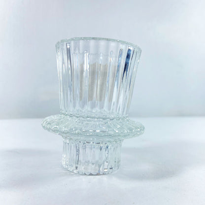 CASTIÇAL DE VIDRO DETALHADO 7CM (1 UNIDADE)