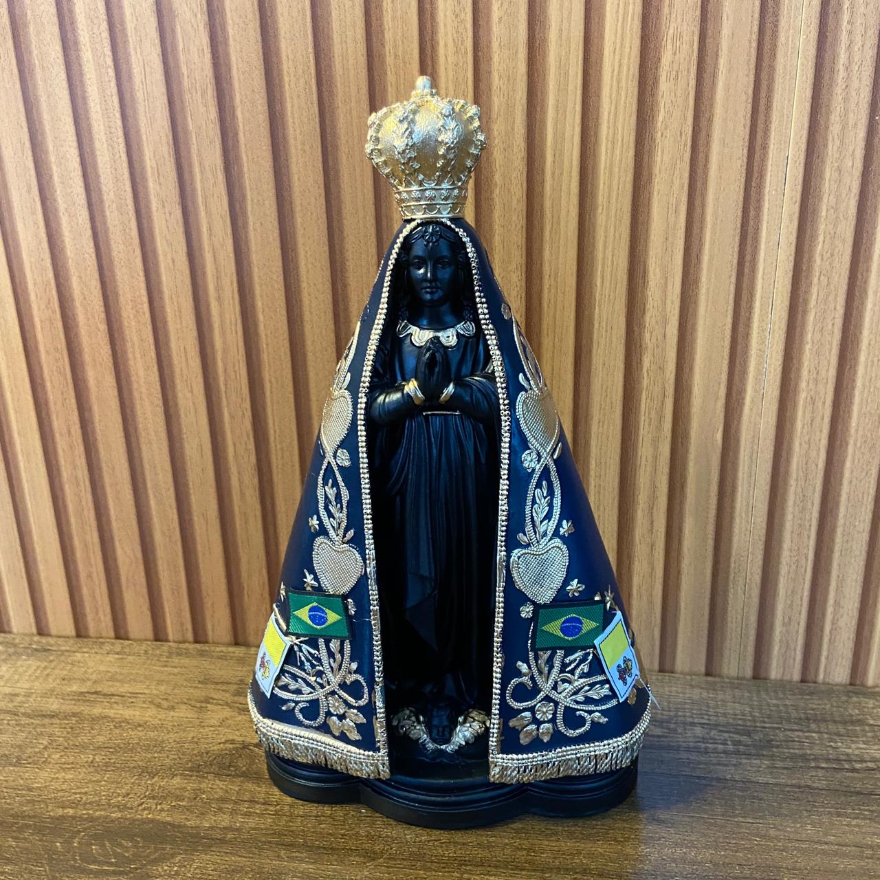 IMAGEM DE GESSO NOSSA SENHORA APARECIDA PINTADA 30CM  (1 UNIDADE)