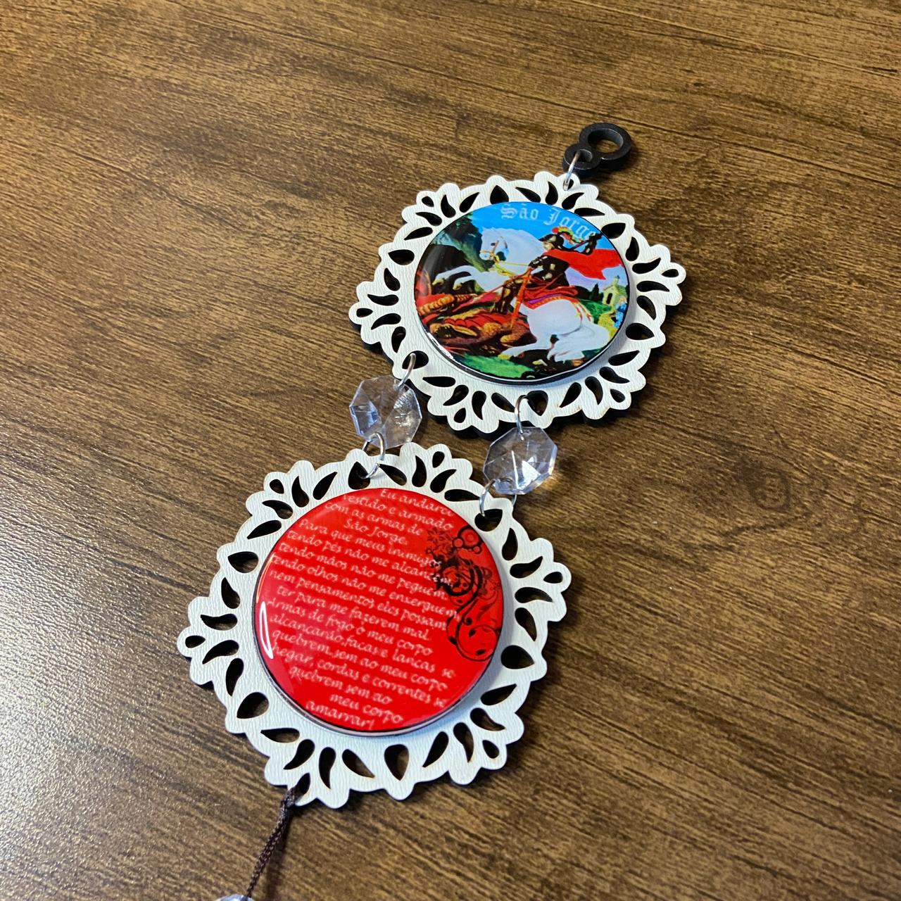 ADORNO DUPLO MINI CIRCULO SÃO JORGE (1 UNIDADE)