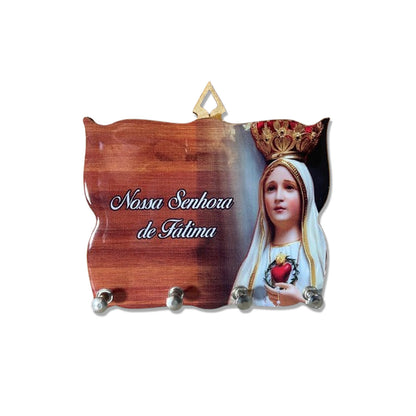 PORTA CHAVE RESINADO NOSSA SENHORA DE FÁTIMA 14CM (1 UNIDADE)