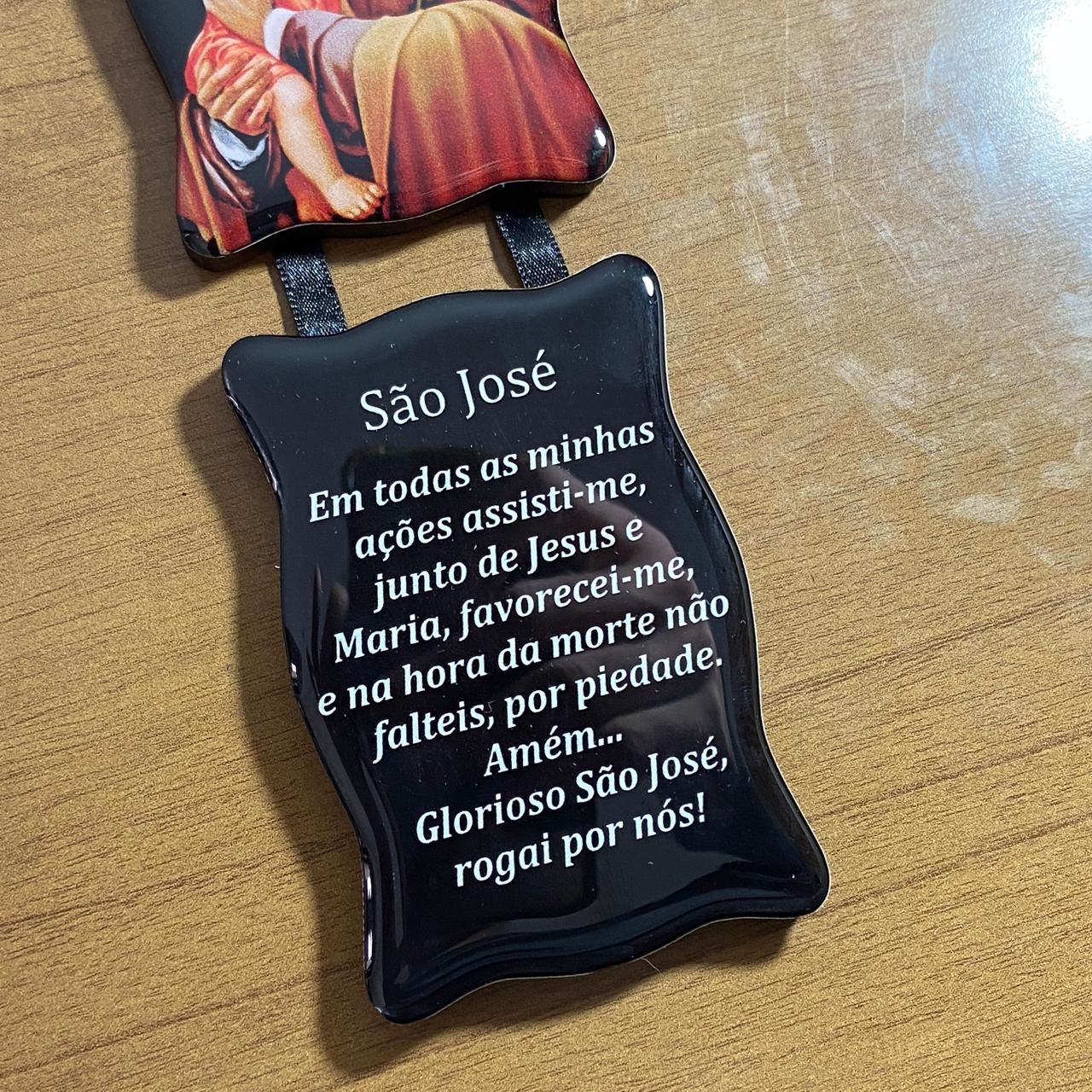 ADORNO DUPLO QUADRADO FITA SÃO JOSÉ (1 UNIDADE)