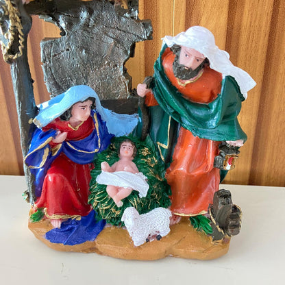 IMAGEM DE RESINA NACIONAL PRESÉPIO ÚNICO CABANA MOD2 15,5CM (1 UNIDADE)