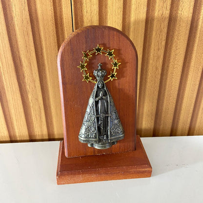 ADORNO DE MESA MADEIRA NOSSA SENHORA APARECIDA 15CM (1 UNIDADE)