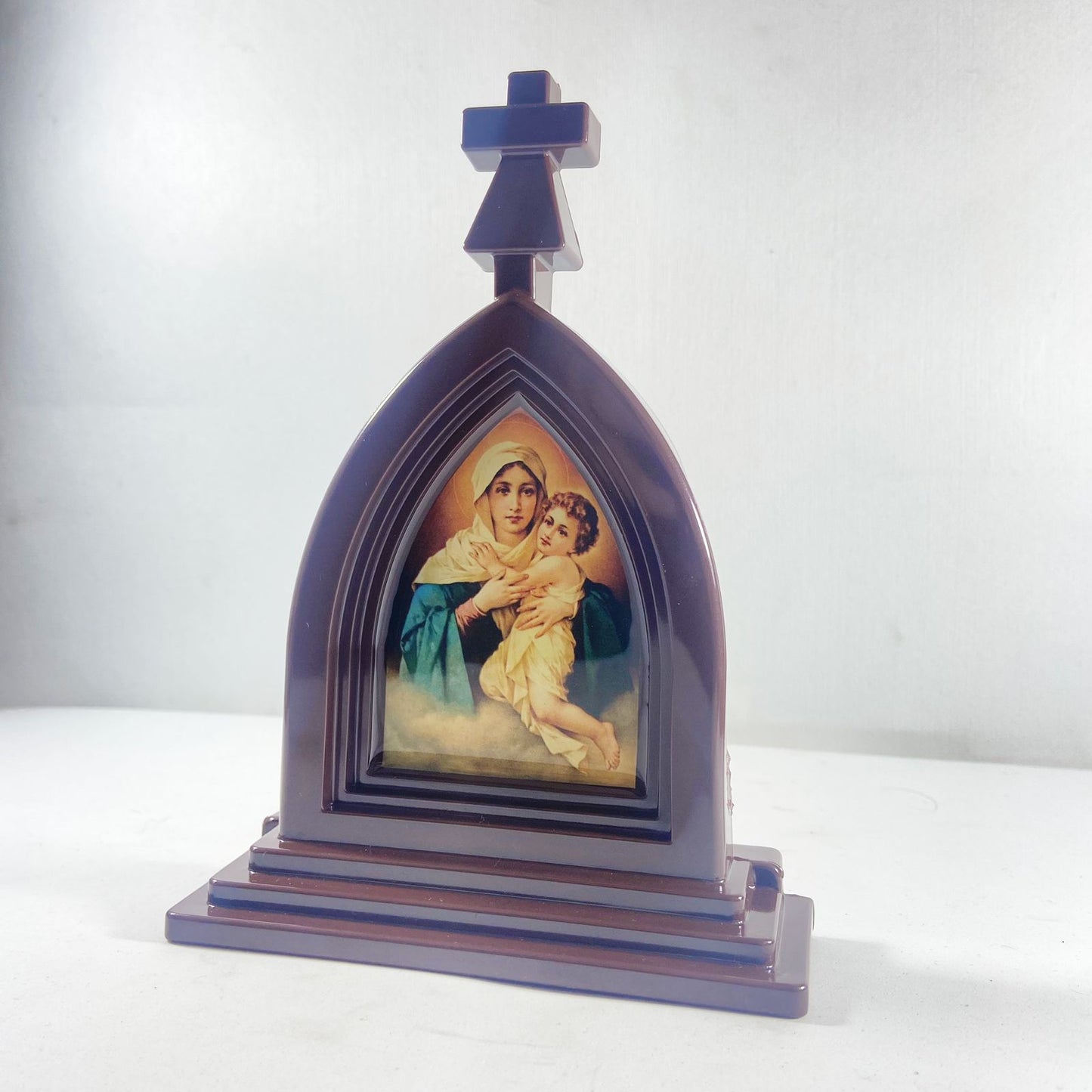 CAPELA ACRÍLICA G MÃE RAINHA MARROM 18X12CM (1 UNIDADE)