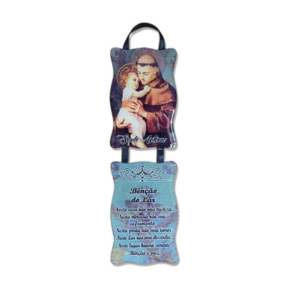 ADORNO DUPLO QUADRADO FITA SANTO ANTÔNIO (1 UNIDADE)