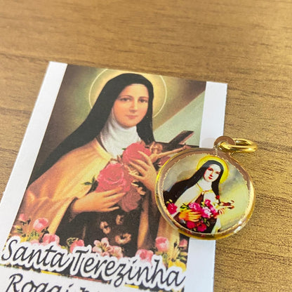 MEDALHA DUPLA FACE SANTA TERESINHA (12 UNIDADES)
