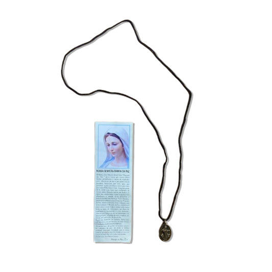 CORDÃO COM MEDALHA OURO VELHO RAINHA DA PAZ  (1 UNIDADES)