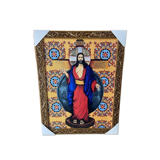 QUADRO COM MOLDURA RESINADO SANTAS CHAGAS 44CMX35CM  MOD2 (1 UNIDADE)