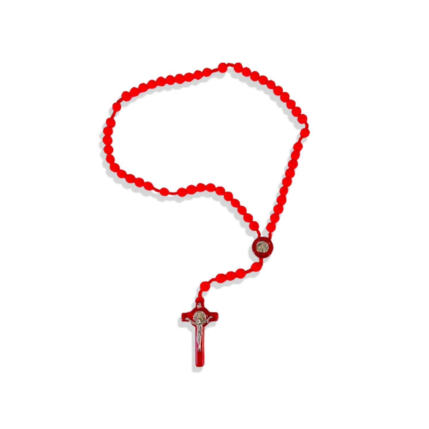 TERÇO CONTA DE ROSAS VERMELHO 8MM(6 UNIDADES)