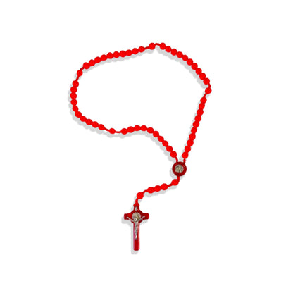 TERÇO CONTA DE ROSAS VERMELHO 8MM(6 UNIDADES)