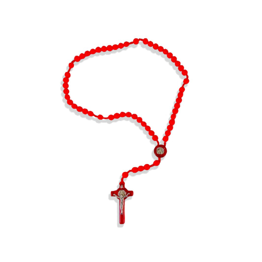 TERÇO CONTA DE ROSAS VERMELHO 8MM(6 UNIDADES)