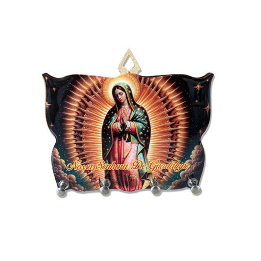 PORTA CHAVE RESINADO NOSSA SENHORA DE GUADALUPE 14CM (1 UNIDADE)