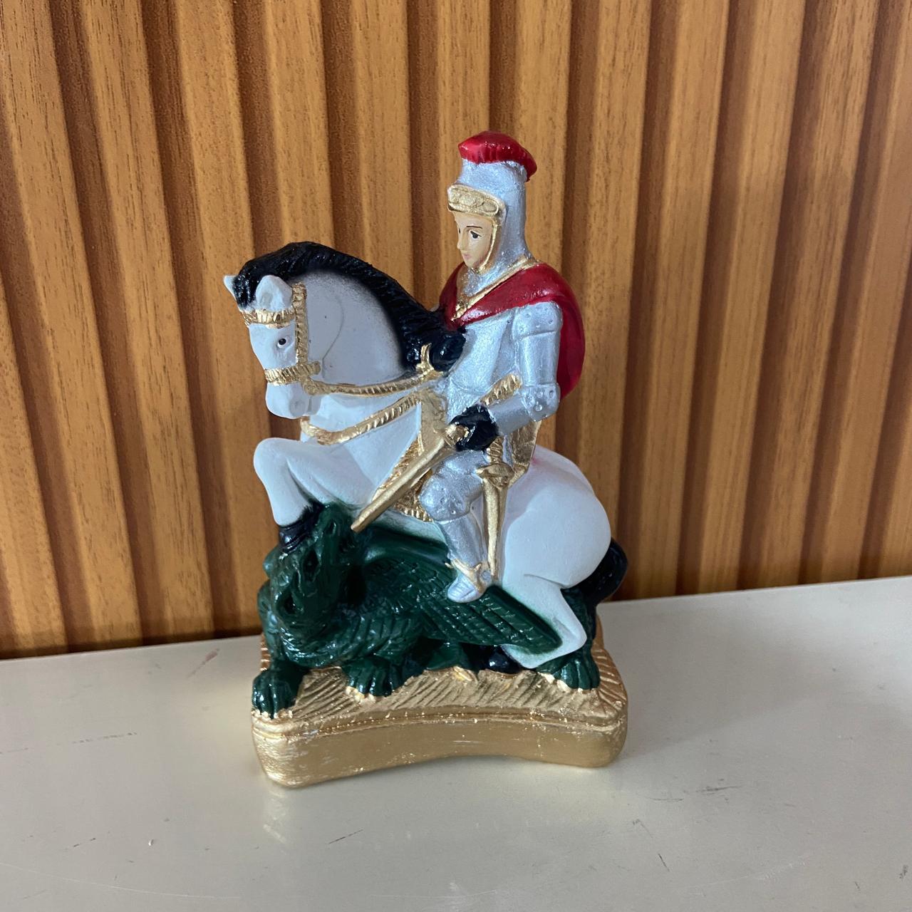 IMAGEM DE GESSO SÃO JORGE 16CM (1 UNIDADE)