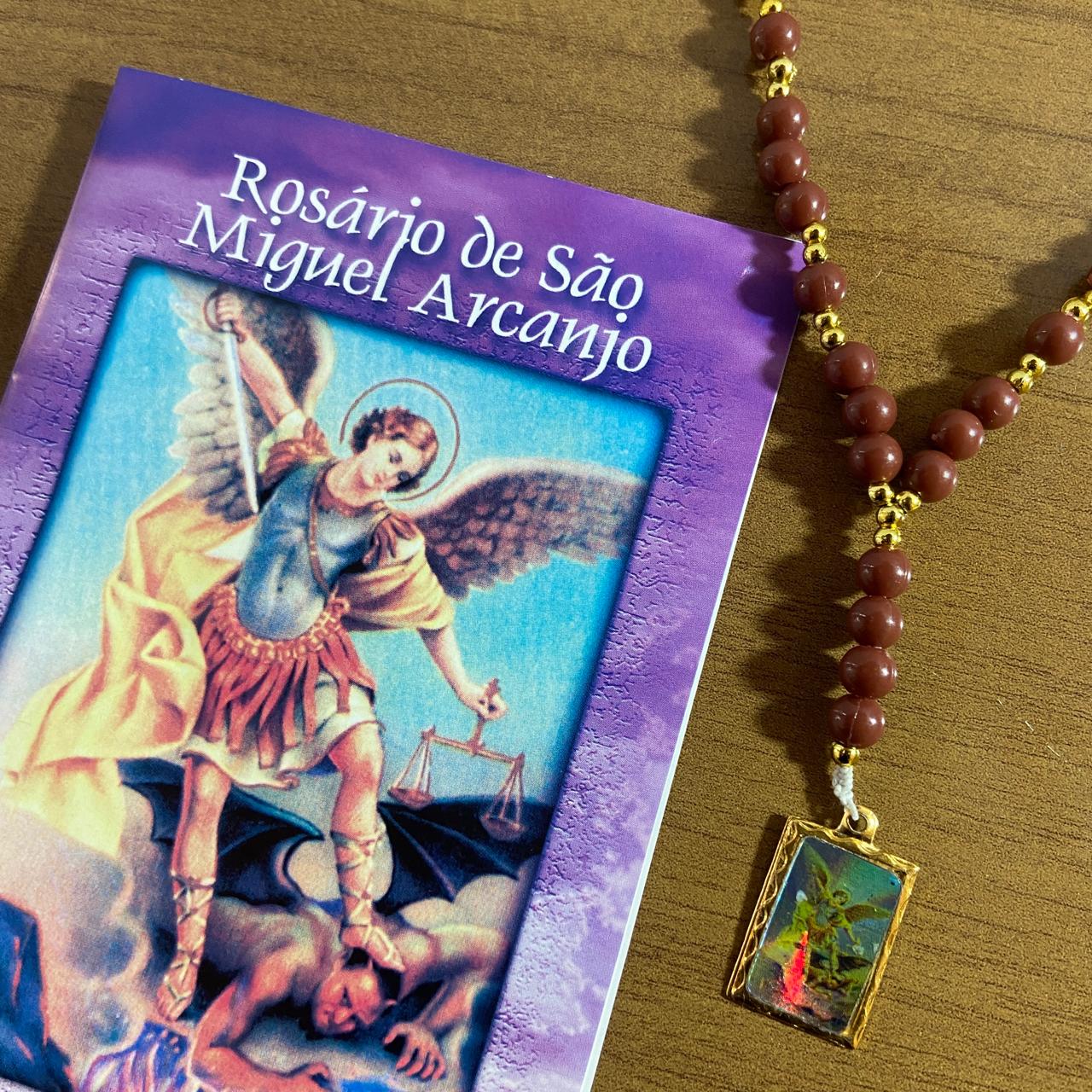 ROSÁRIO DE PÉROLA SÃO MIGUEL ARCANJO MARROM (1 UNIDADE)